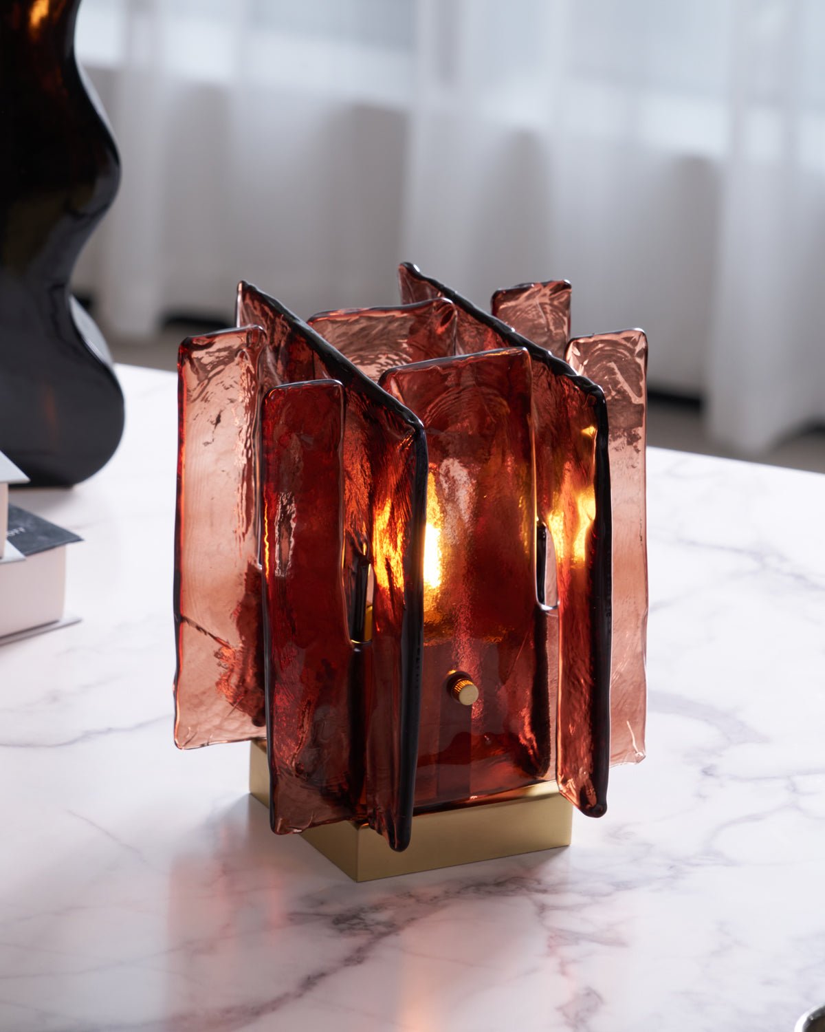 Avlaear Kunstglas tafellamp van glas