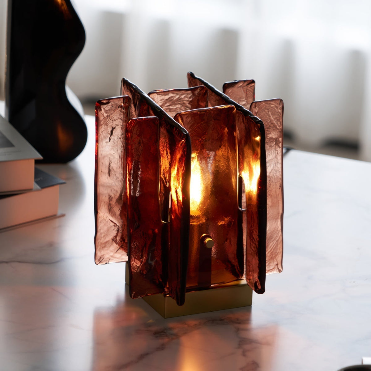 Avlaear Kunstglas tafellamp van glas