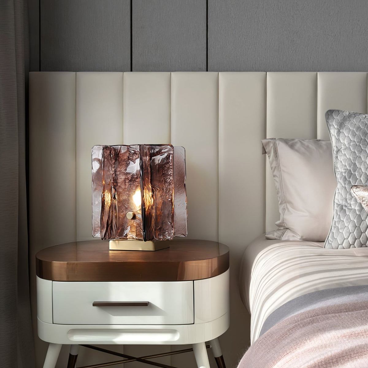 Avlaear Kunstglas tafellamp van glas