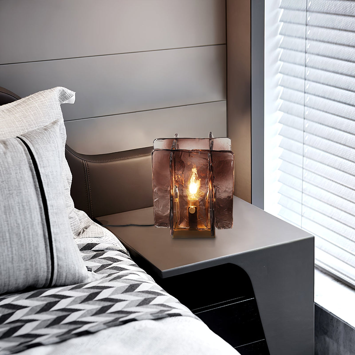 Avlaear Kunstglas tafellamp van glas