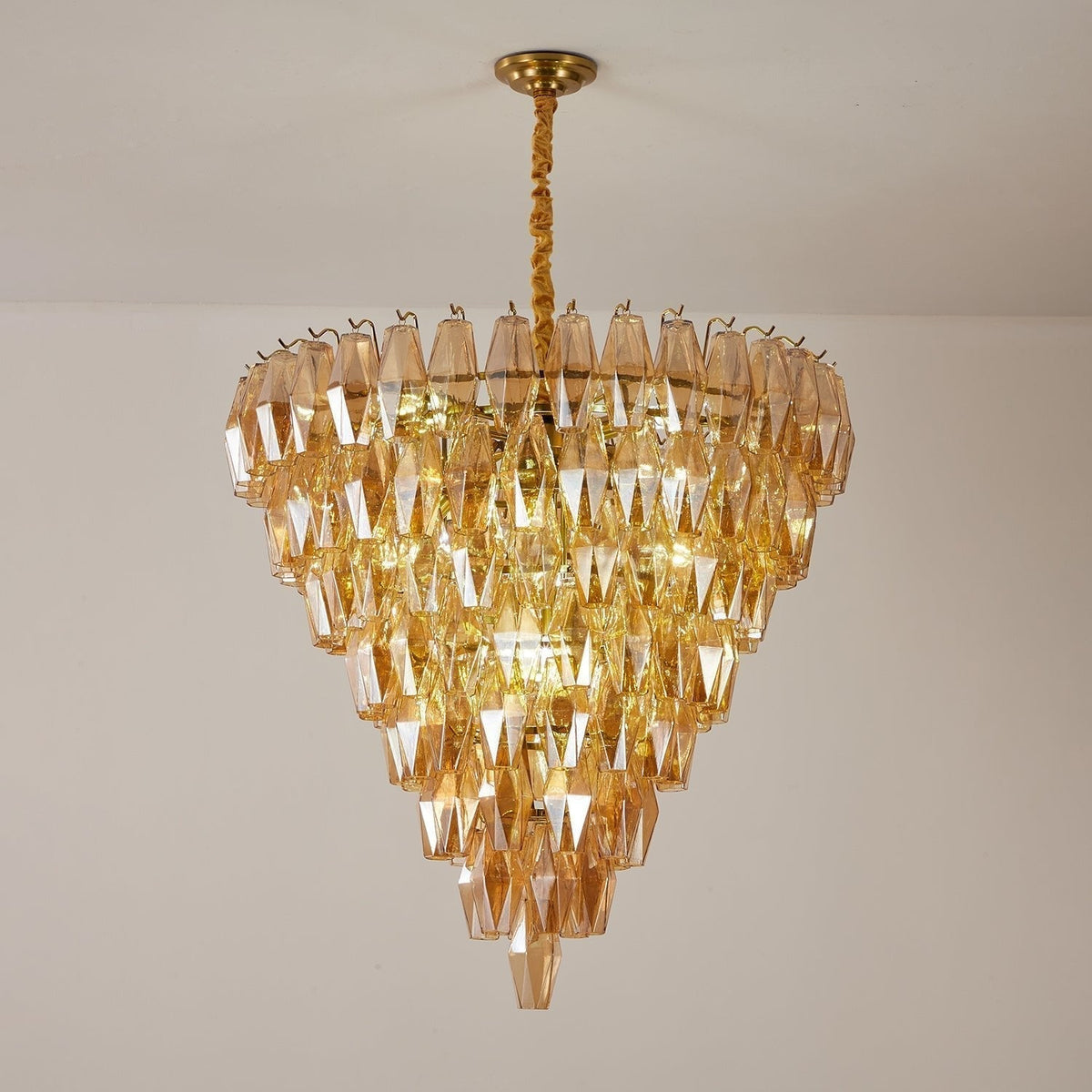 Orelielle Kroonluchter Amberkleurig Empirestijl Prisma