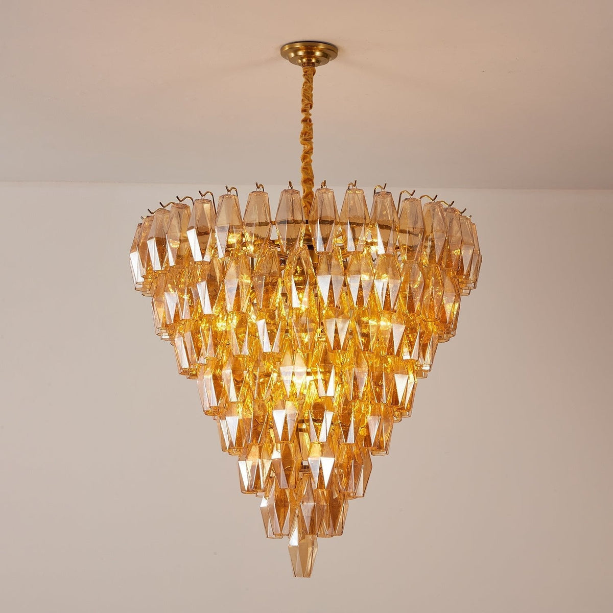 Orelielle Kroonluchter Amberkleurig Empirestijl Prisma