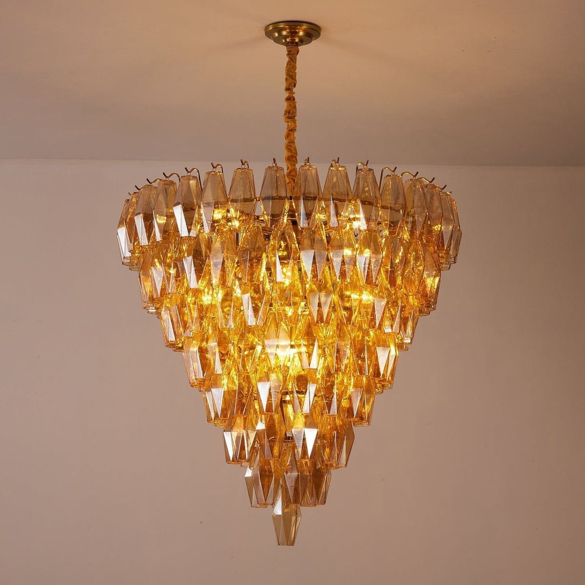 Orelielle Kroonluchter Amberkleurig Empirestijl Prisma