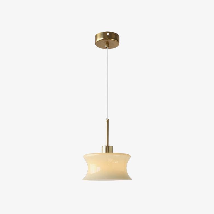Zenthia klassieke hanglamp met beige en goudkleurig glas