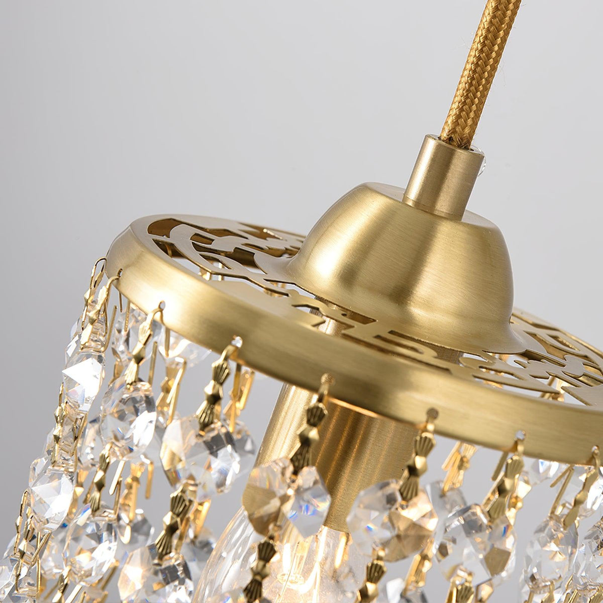 Calytra hanglamp in messing met kristal