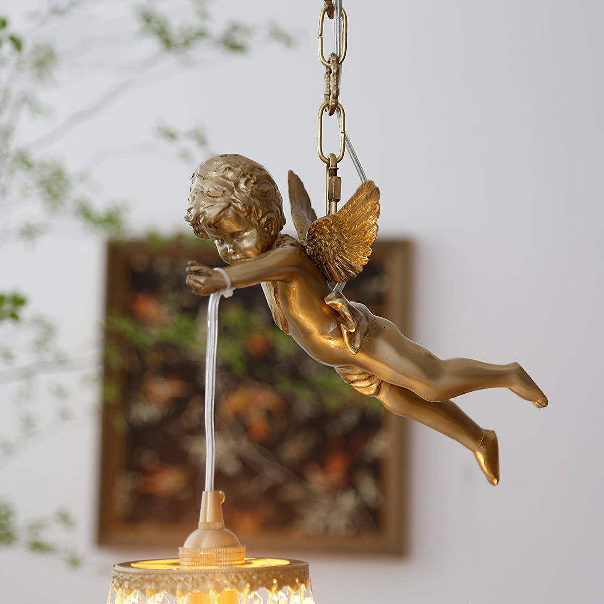 Calytra hanglamp in messing met kristal