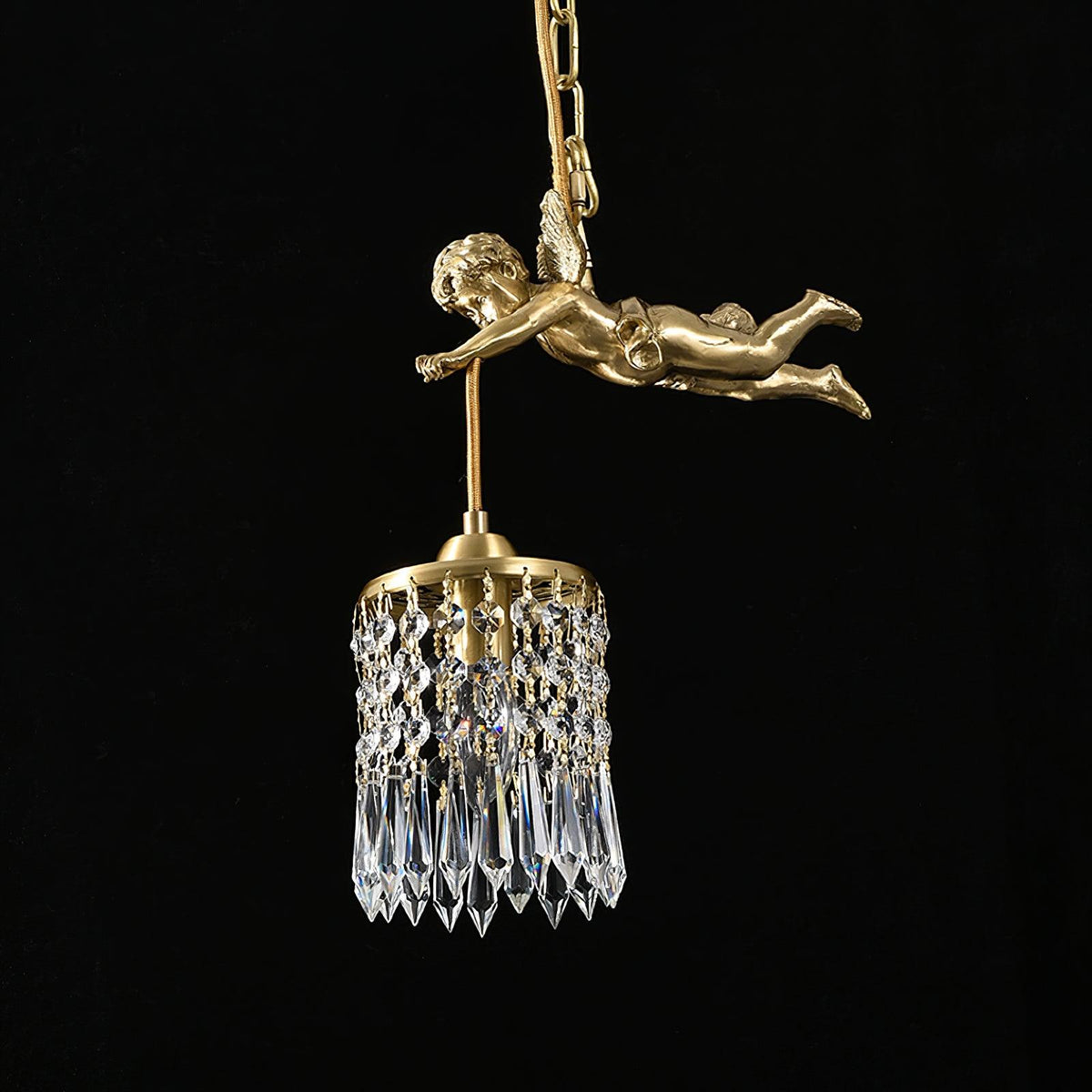 Calytra hanglamp in messing met kristal