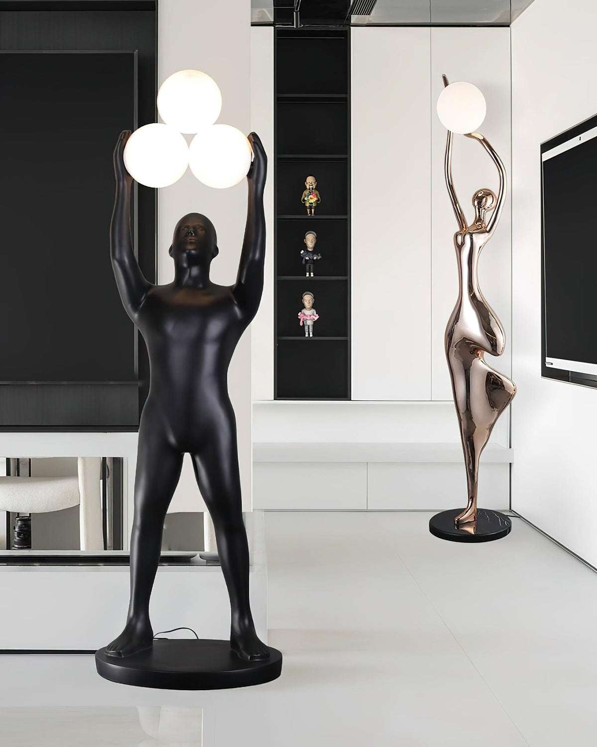 Eurshaia vloerlamp in zwart
