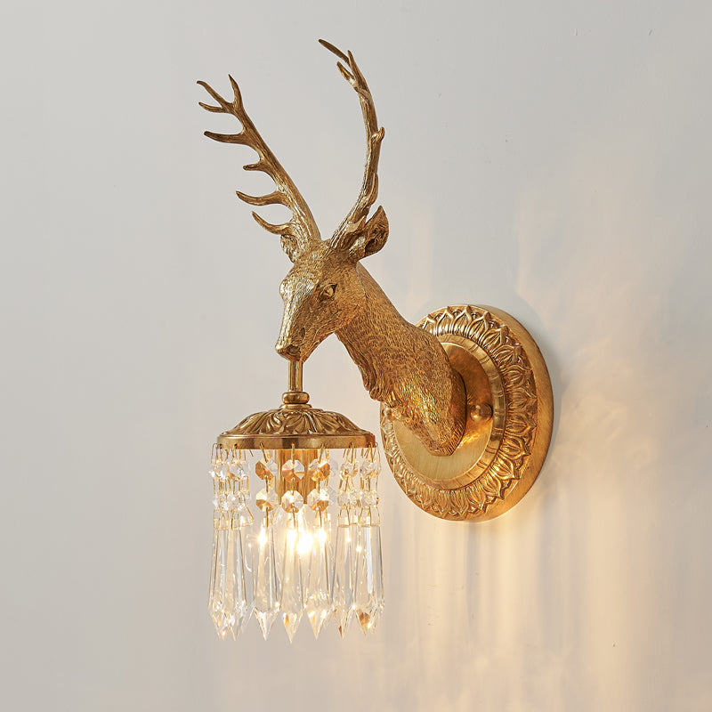 Antler kristallen wandlamp