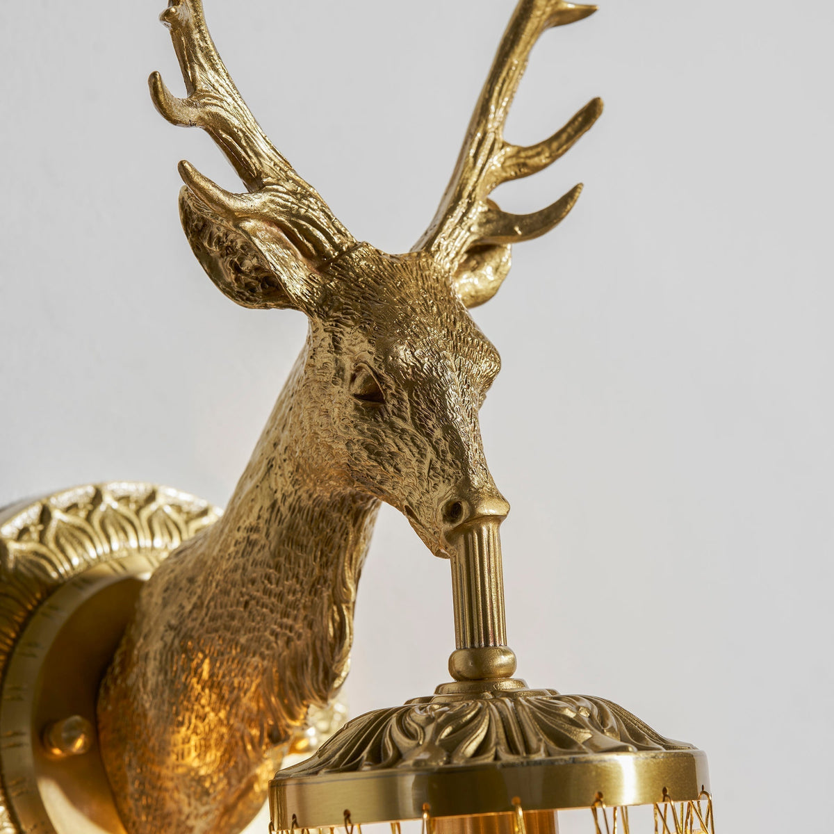 Antler kristallen wandlamp