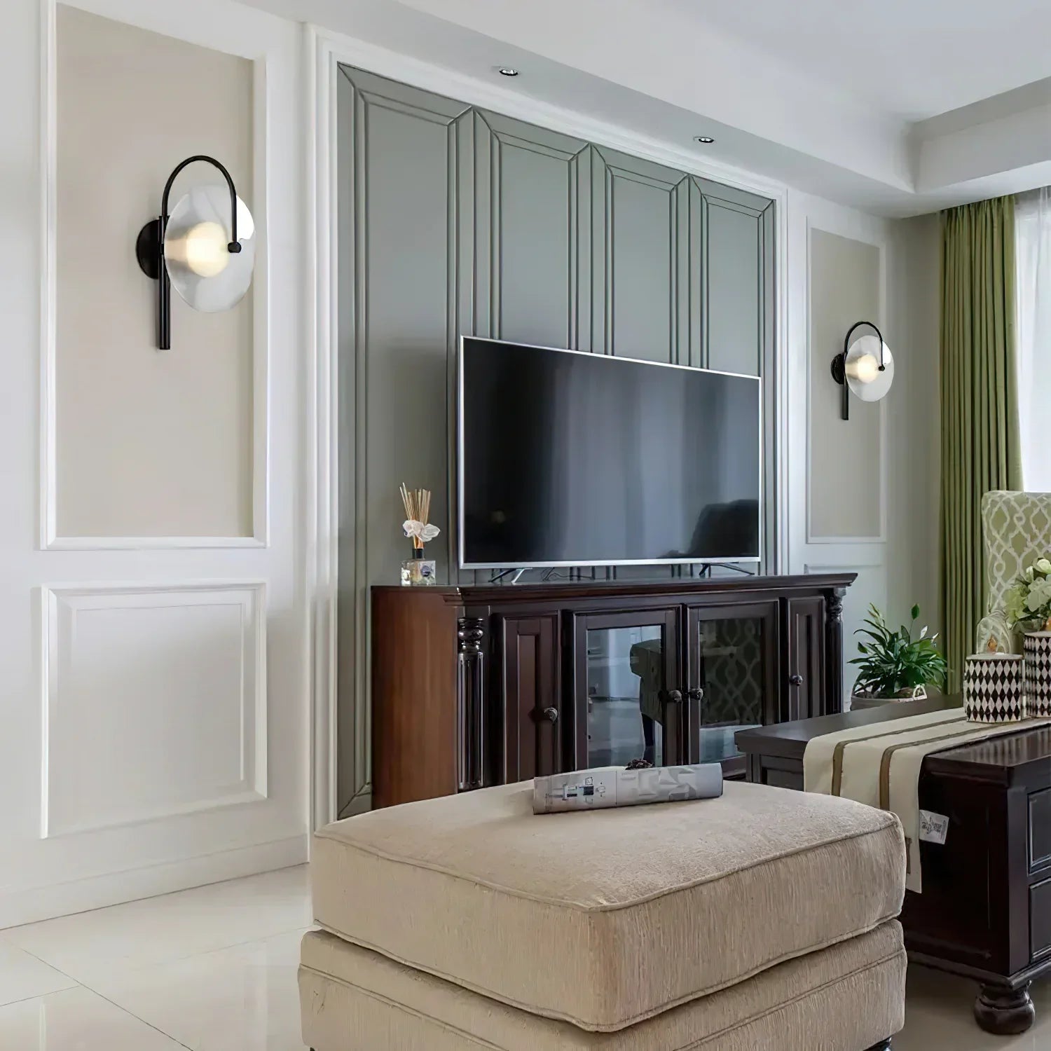 Elif Modern Zwart Goud Metaal Glas Wandlamp Eetkamer Slaapkamer