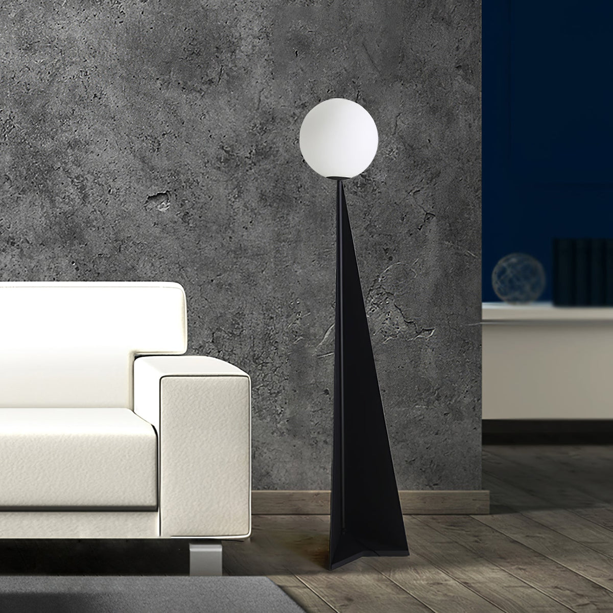 Vertex Minimalistische vloerlamp met bolvormige kap