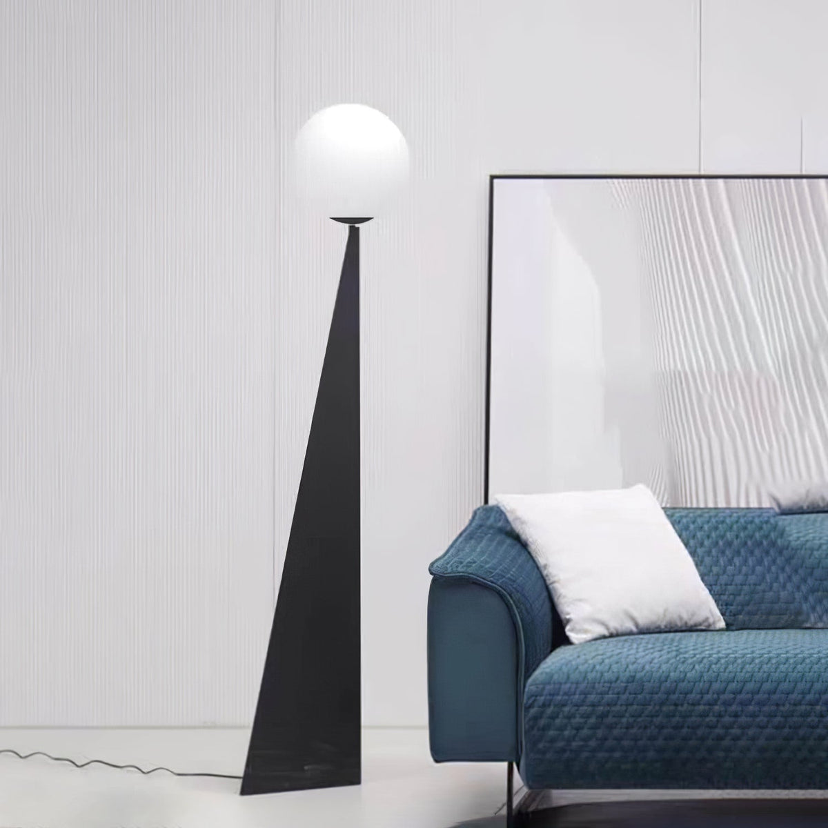 Vertex Minimalistische vloerlamp met bolvormige kap