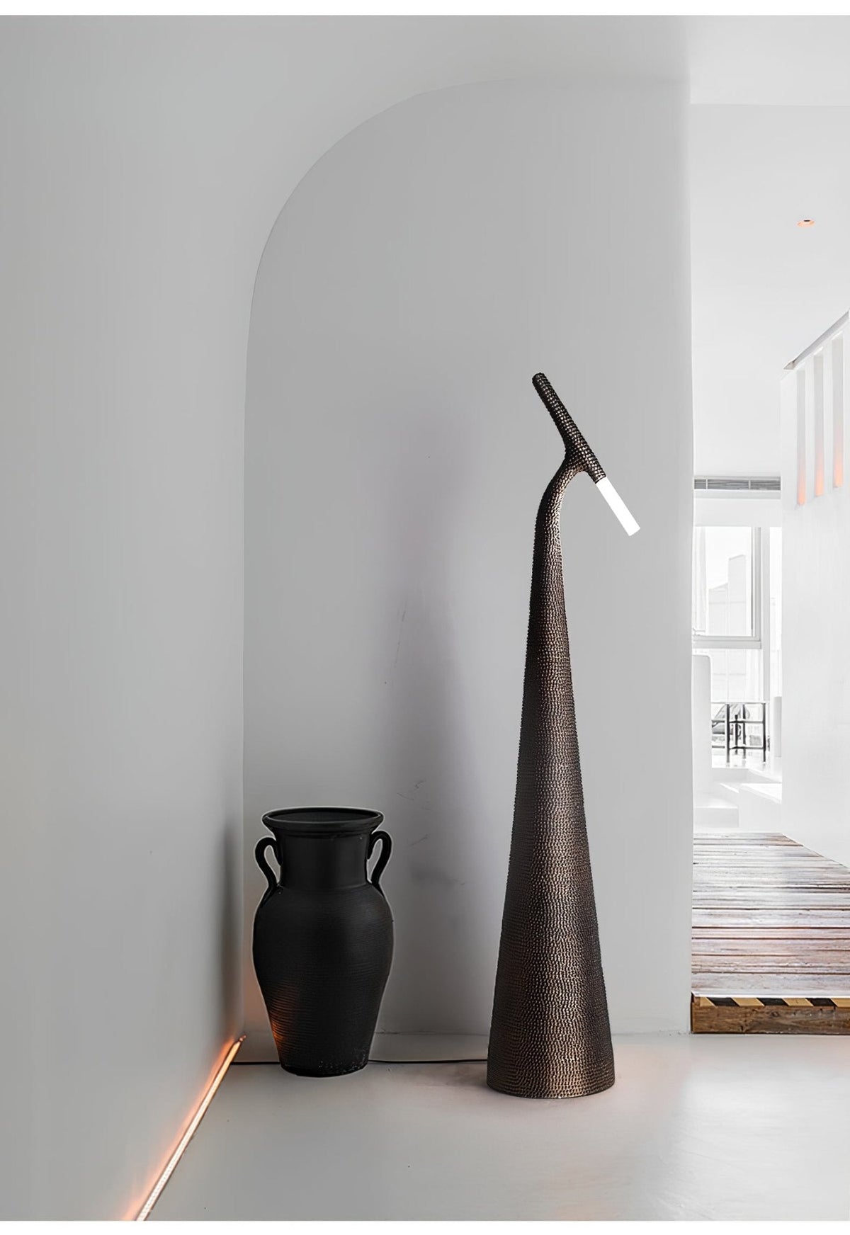 Sysolyra vloerlamp van hars van textuurhars