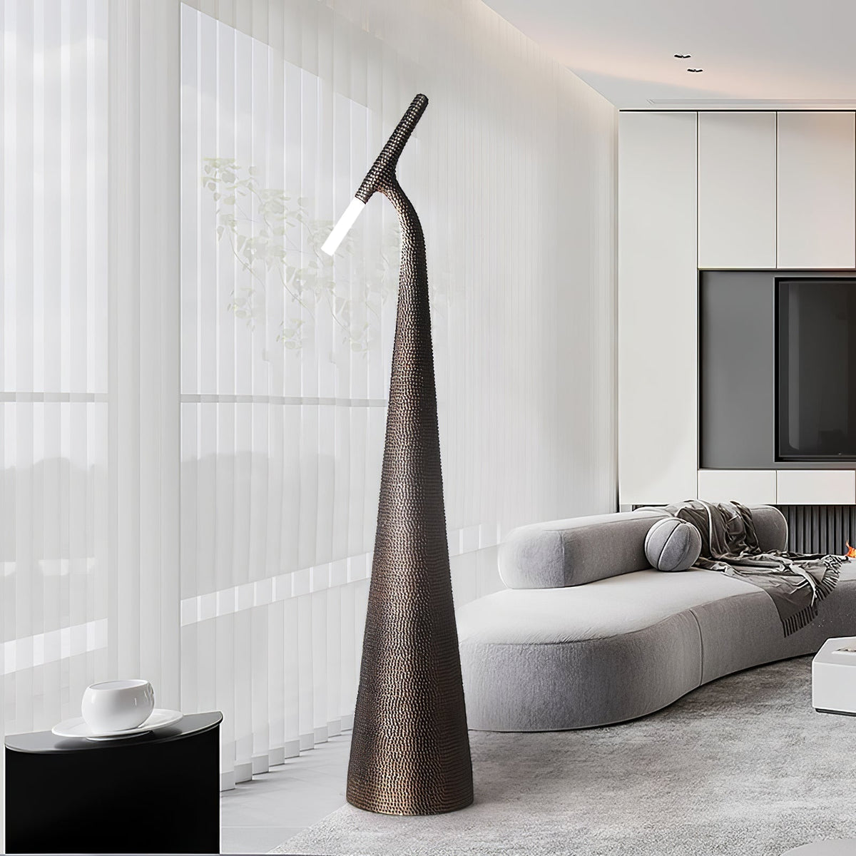 Sysolyra vloerlamp van hars van textuurhars