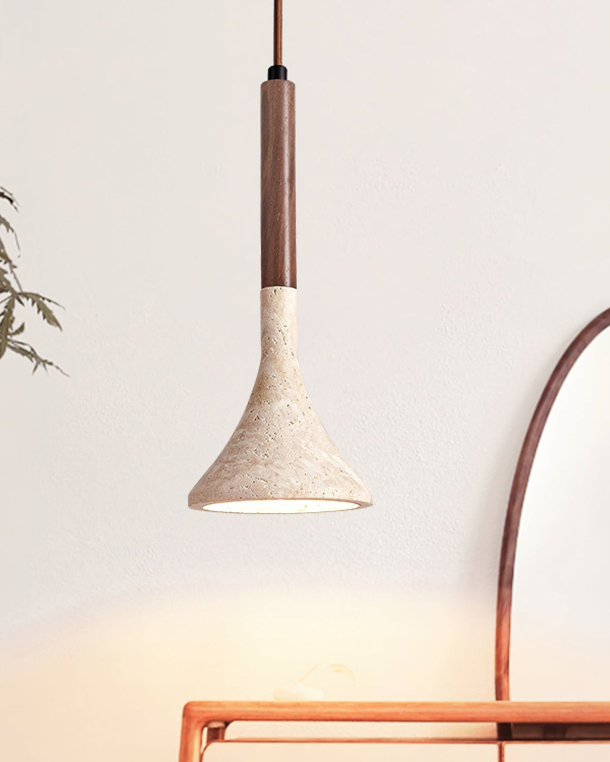 Taviaya minimalistische hanglamp van travertin