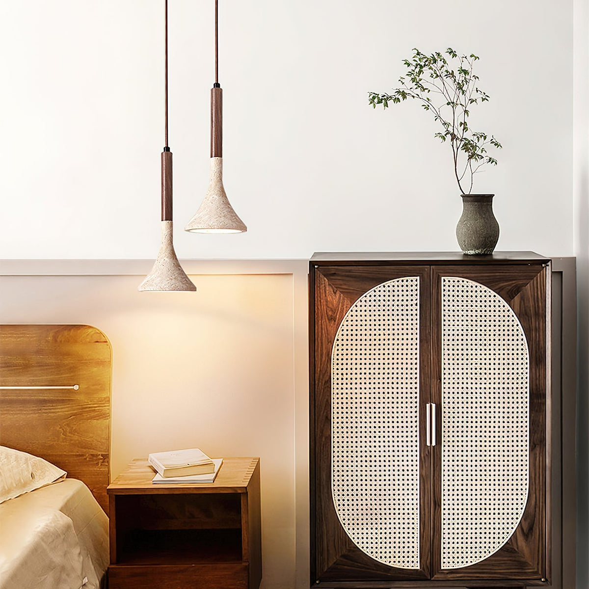 Taviaya minimalistische hanglamp van travertin