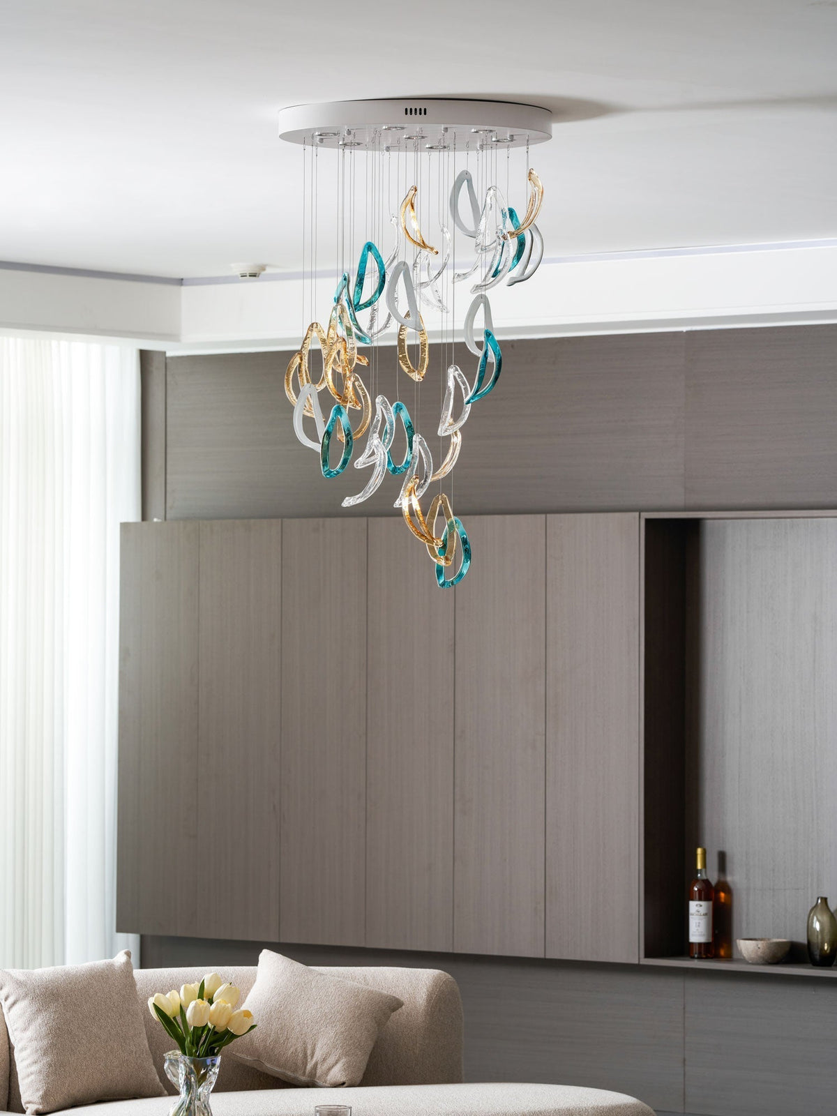 AquaFlux Grand Cascade Ripple glas Art Customize Kroonluchter