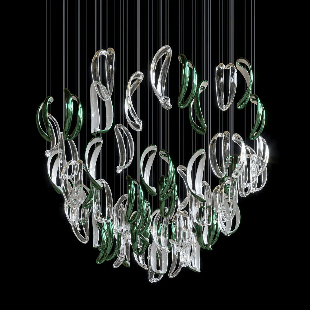 AquaFlux Grand Cascade Ripple glas Art Customize Kroonluchter