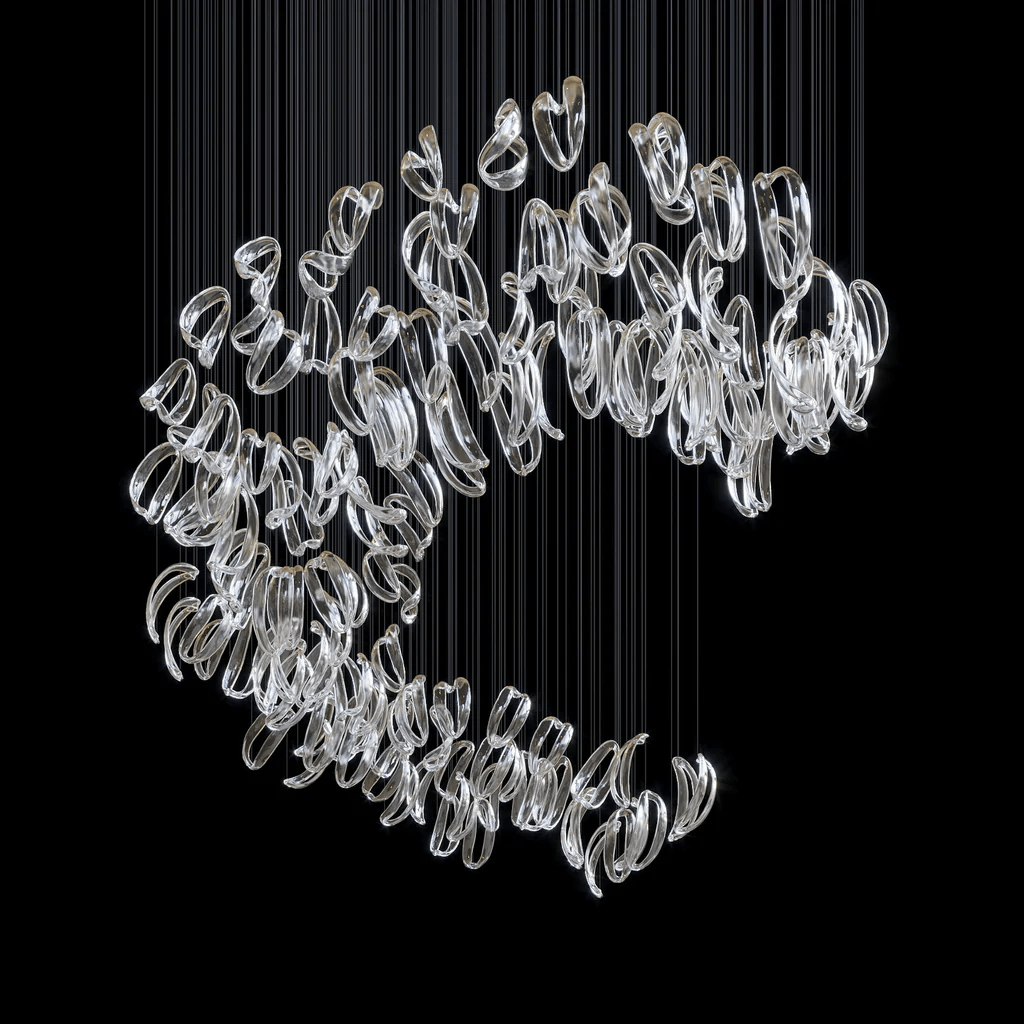 AquaFlux Grand Cascade Ripple glas Art Customize Kroonluchter