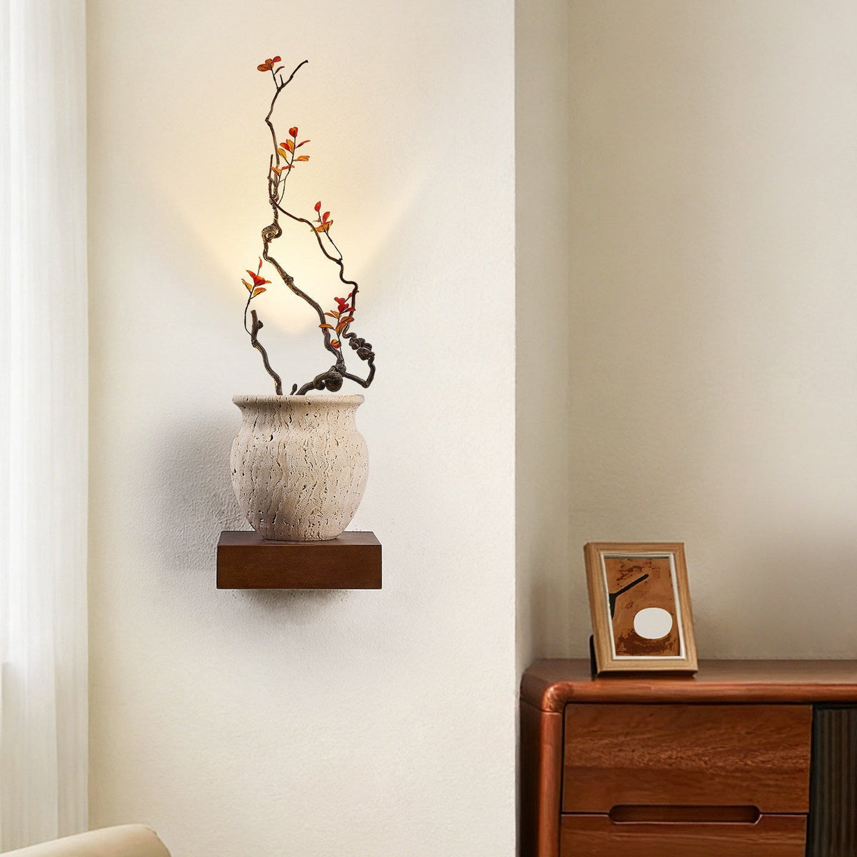 Teriinine sculpturale wandlamp