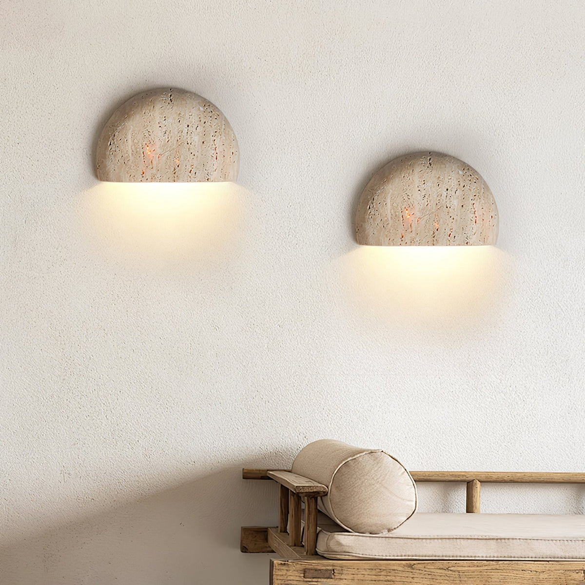 Armarel Half Moon travertin wandlamp