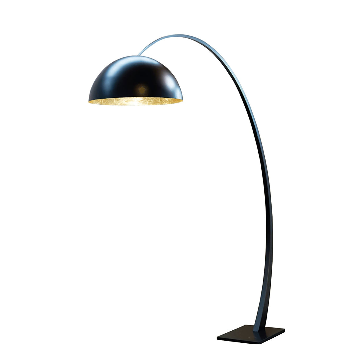 Cutalus gebogen vloerlamp in zwart