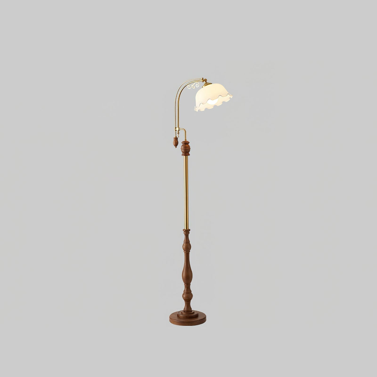 Darisel Vintage houten vloerlamp