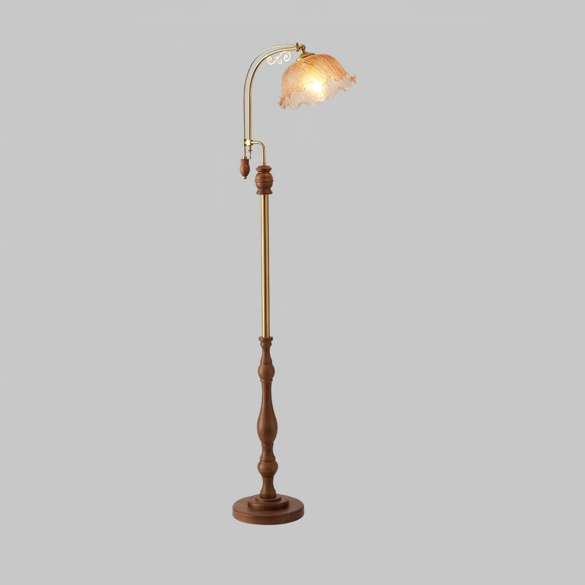 Darisel Vintage houten vloerlamp