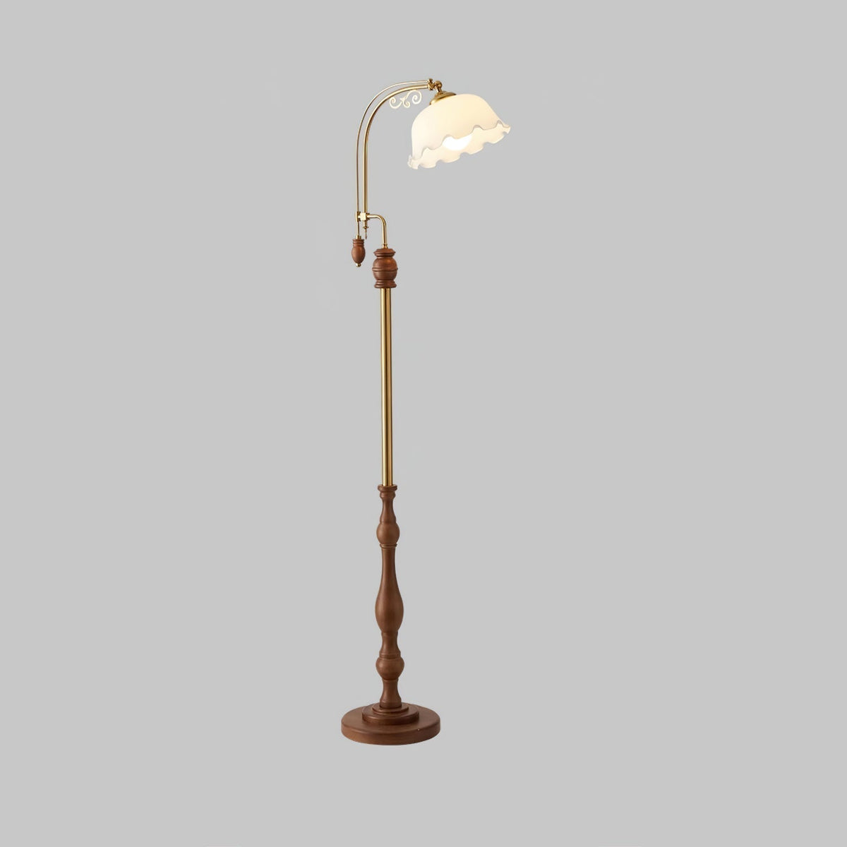 Darisel Vintage houten vloerlamp