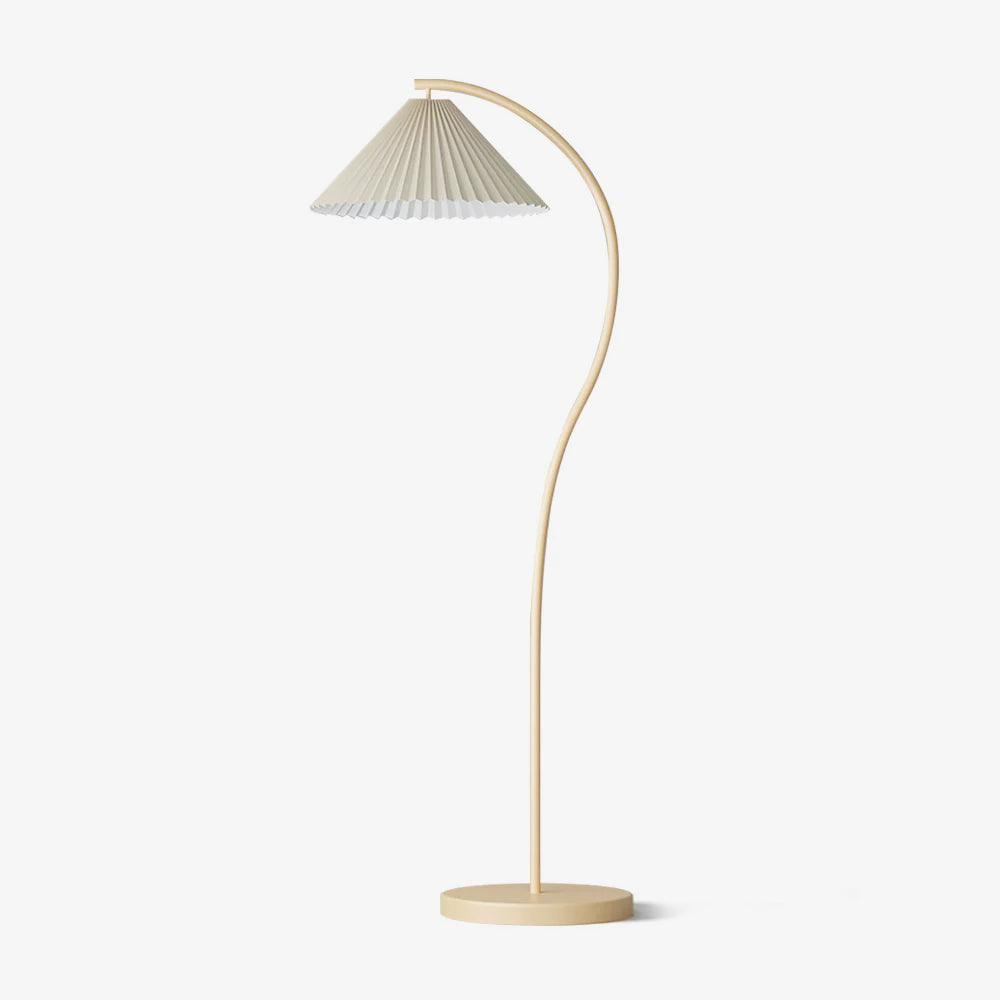 Mytalil Moderne vloerlamp met gebogen stoffen kap