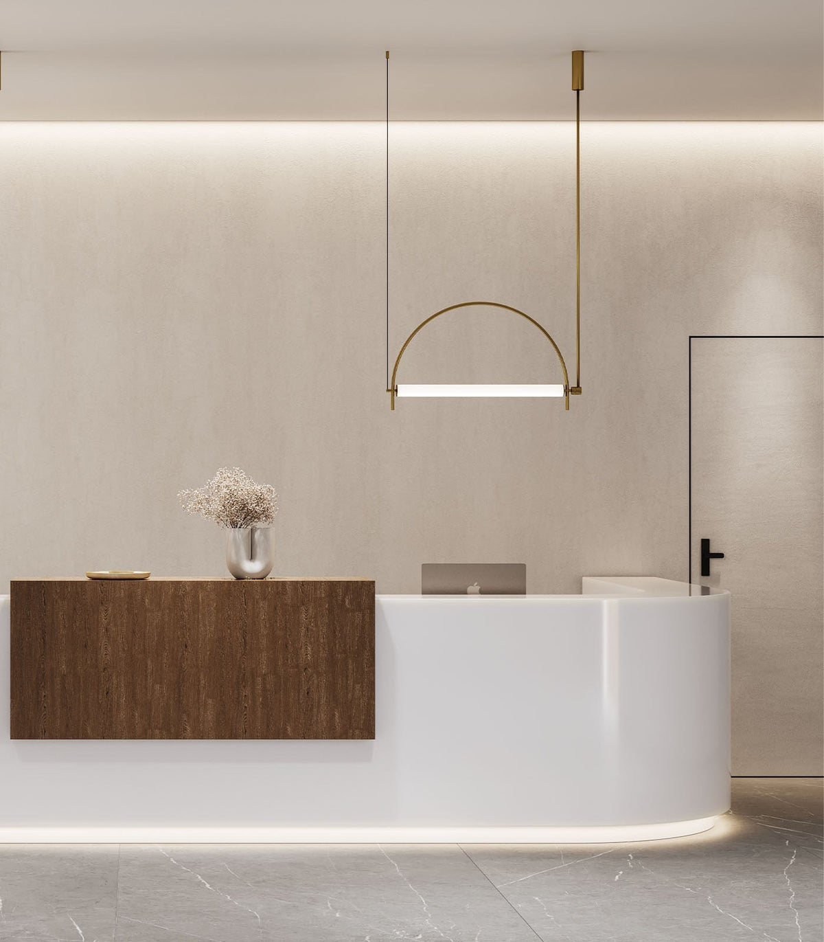 Arched kroonluchter met lineaire LED