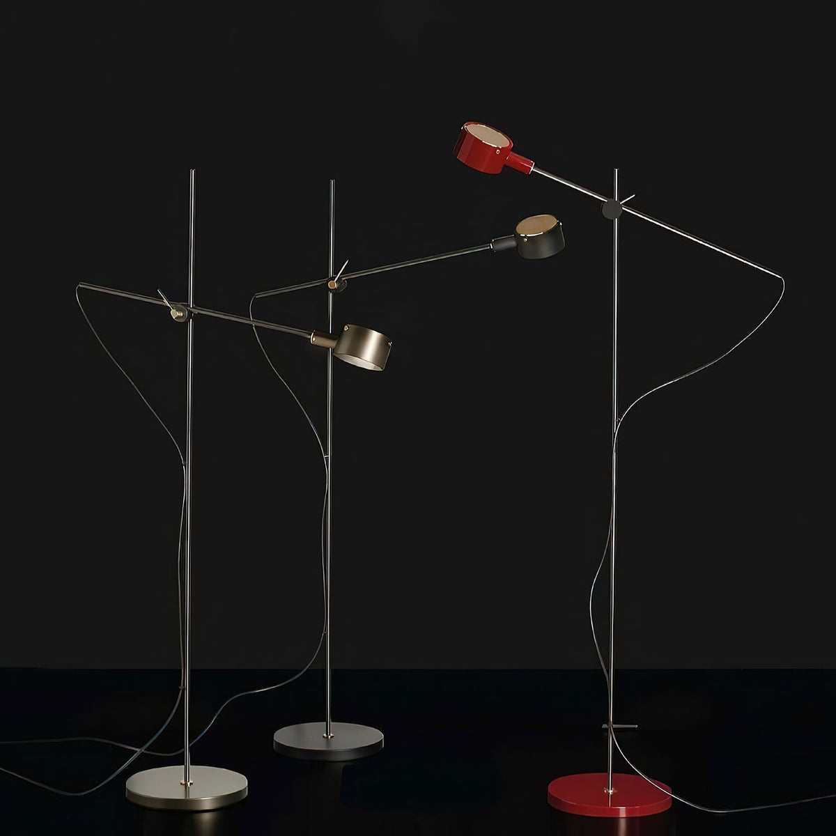 Arclen verstelbare vloerlamp met horizontale arm