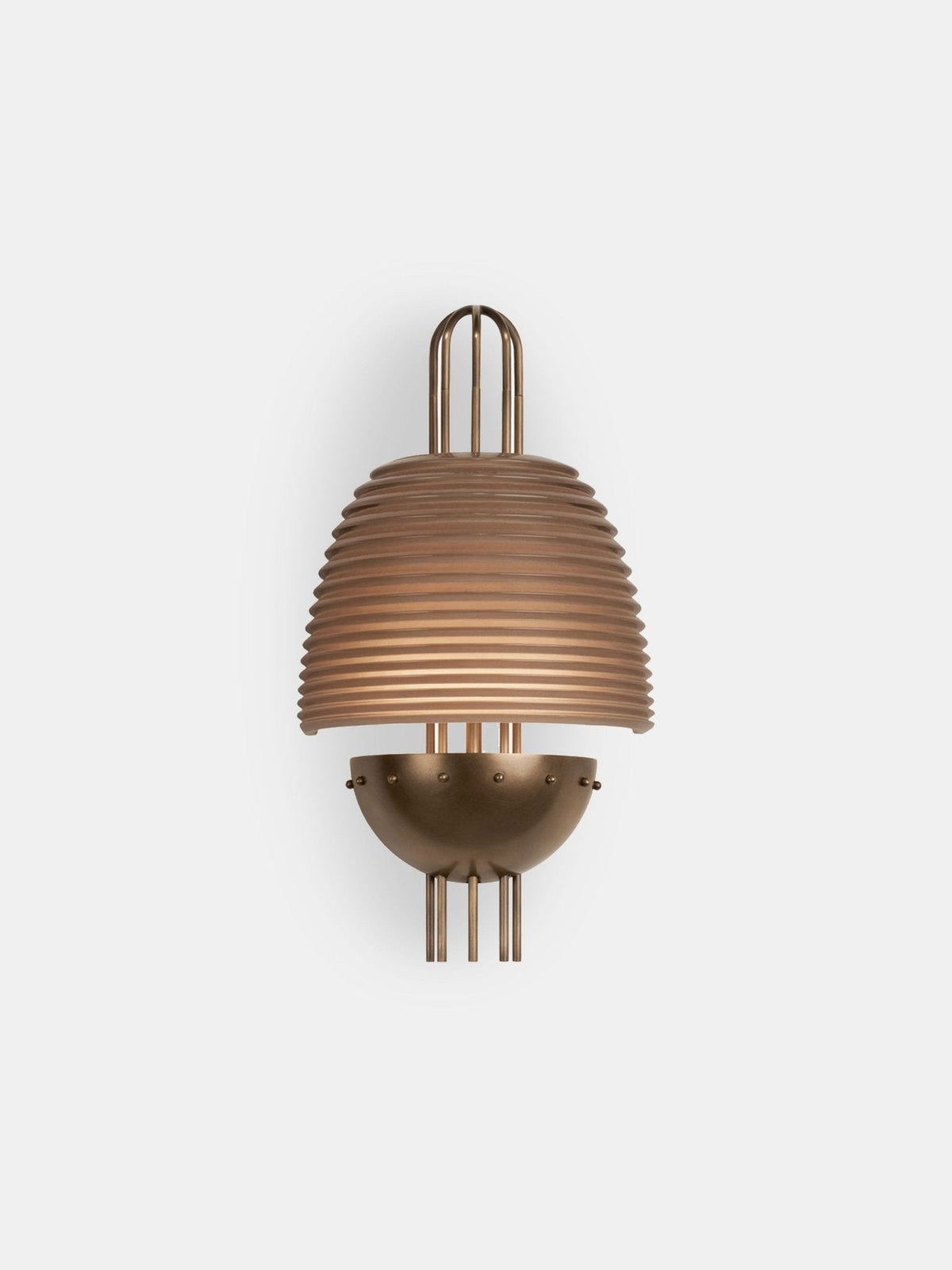 Brys Industrieel Geribbeld Messing Wandlamp