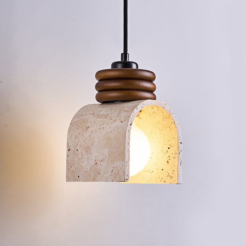 Quinn Moderne hanglamp van geel travertin