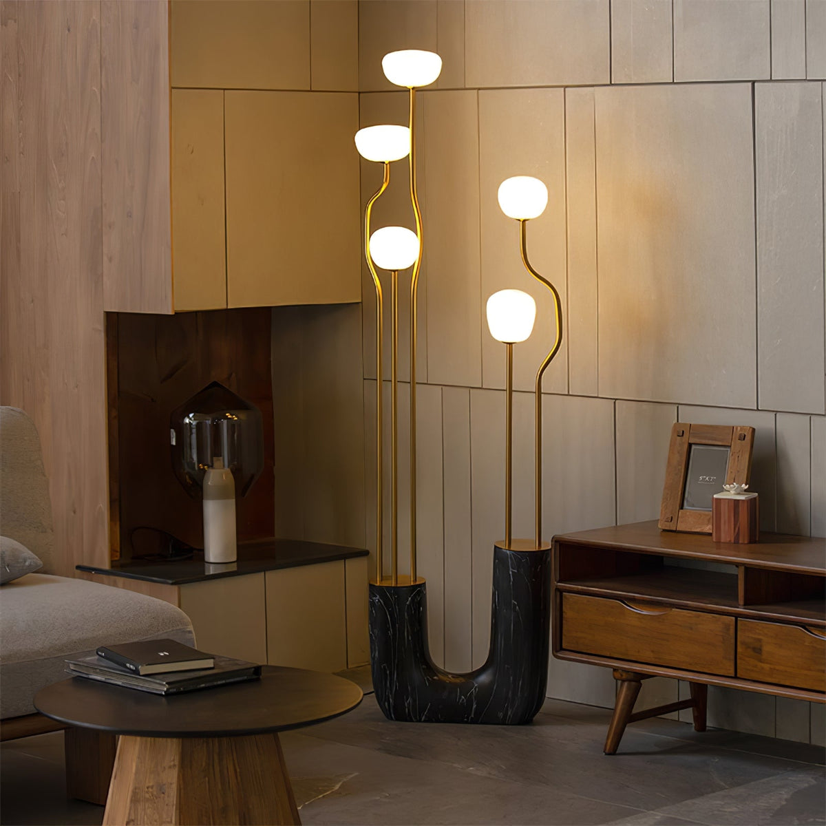 Lumon vloerlamp in marmer en messing, modern