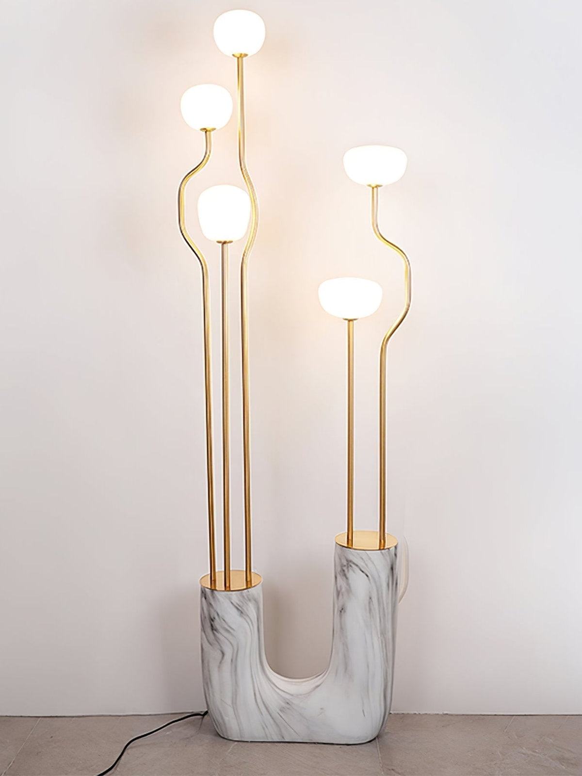 Lumon vloerlamp in marmer en messing, modern