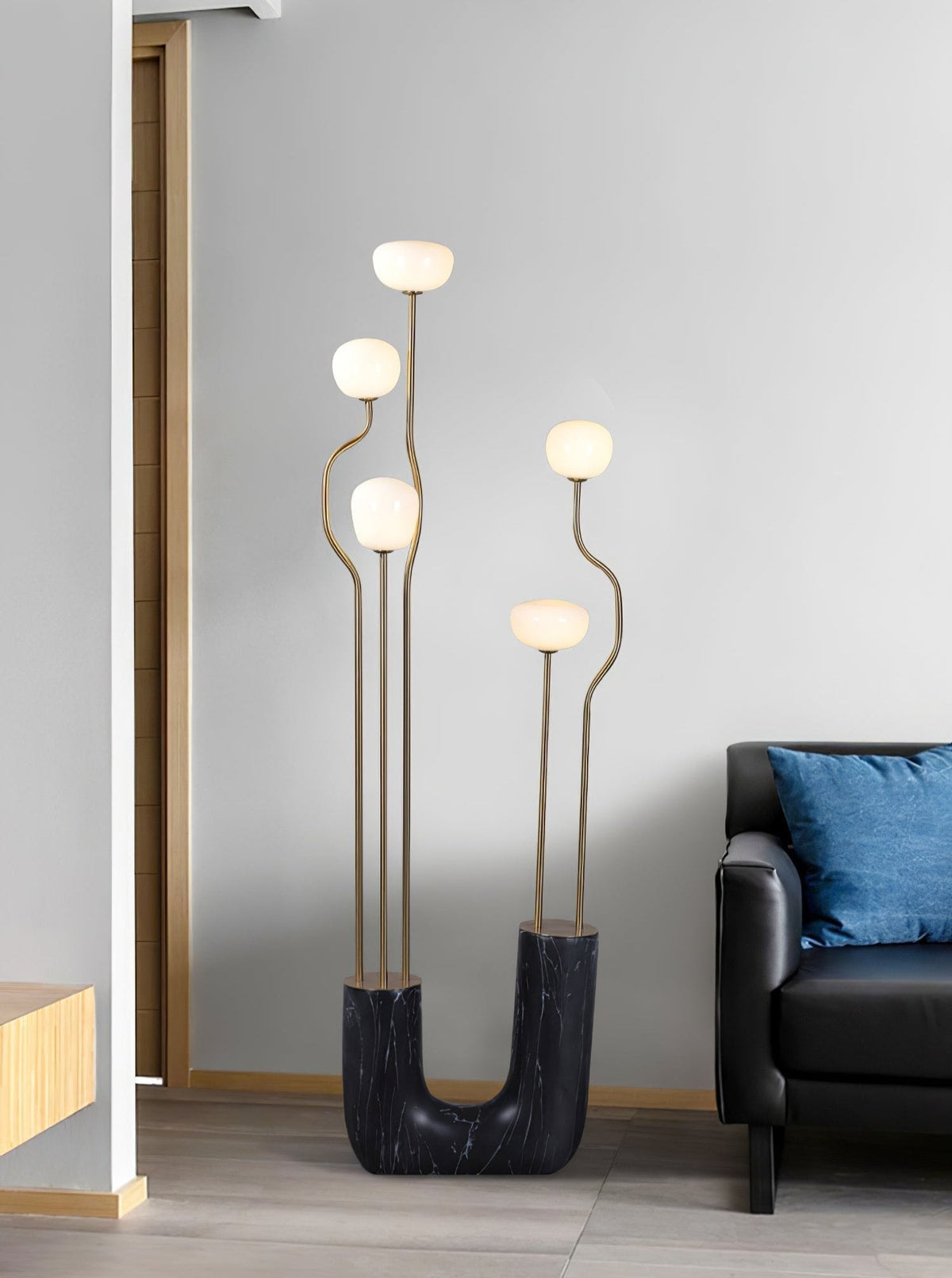 Lumon vloerlamp in marmer en messing, modern