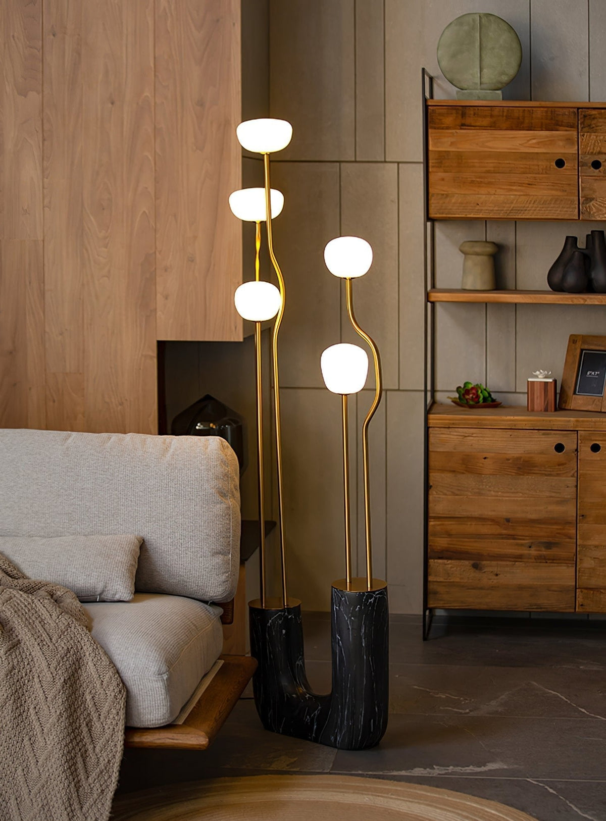 Lumon vloerlamp in marmer en messing, modern