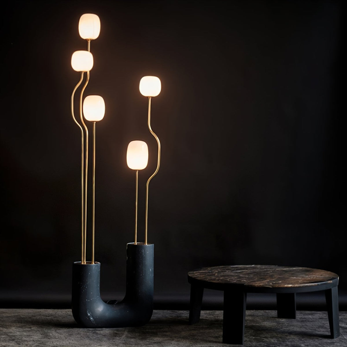 Lumon vloerlamp in marmer en messing, modern