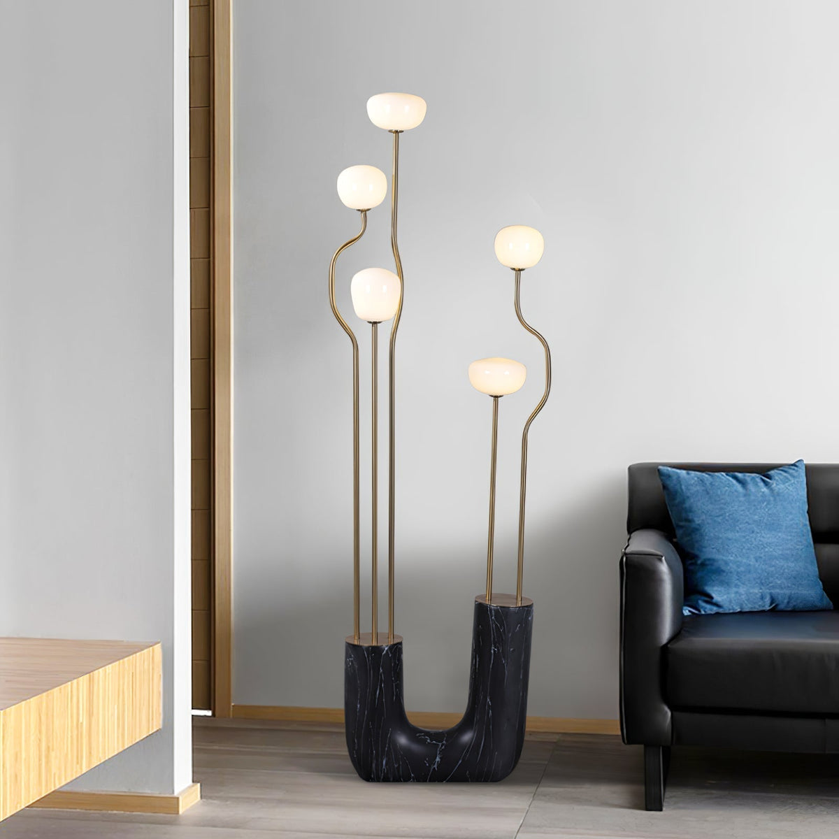 Lumon vloerlamp in marmer en messing, modern