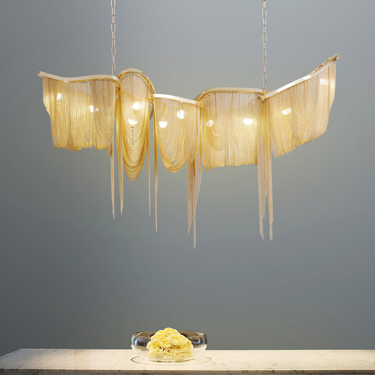 Soleraria Kroonluchter Tassel Goudkleurige Afwerking