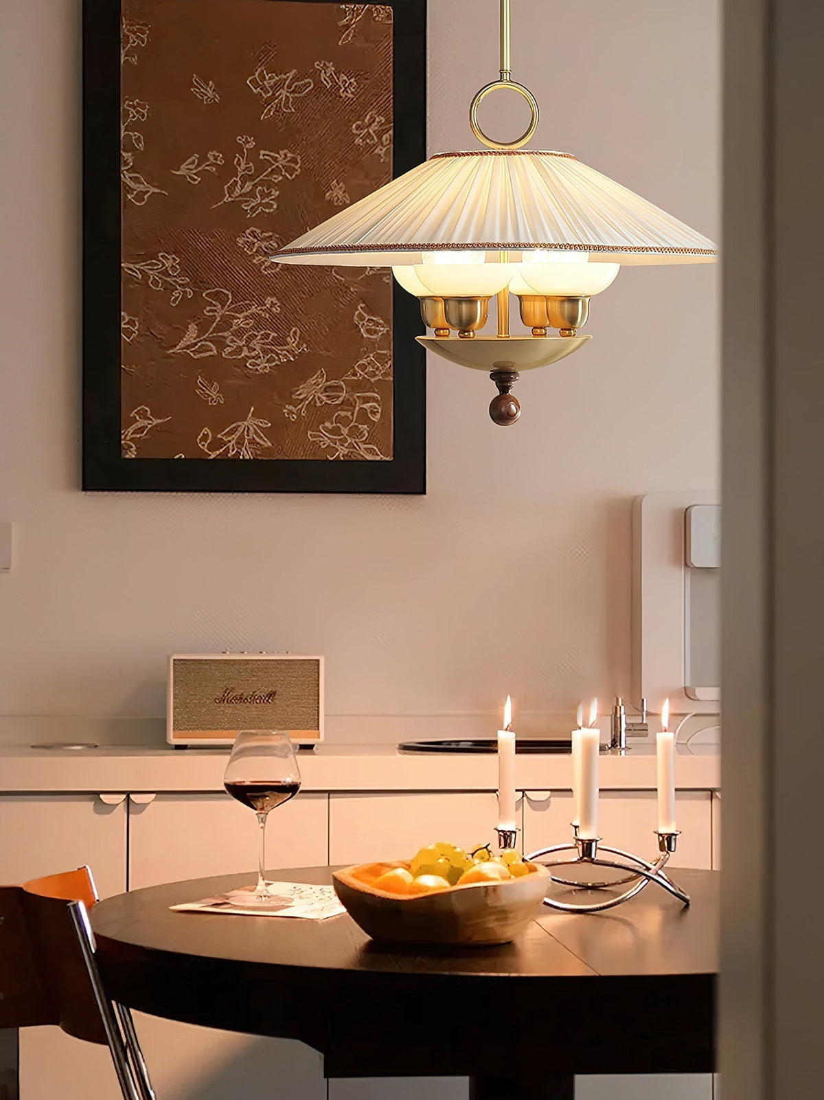 Umbera hanglamp met geplooide kap