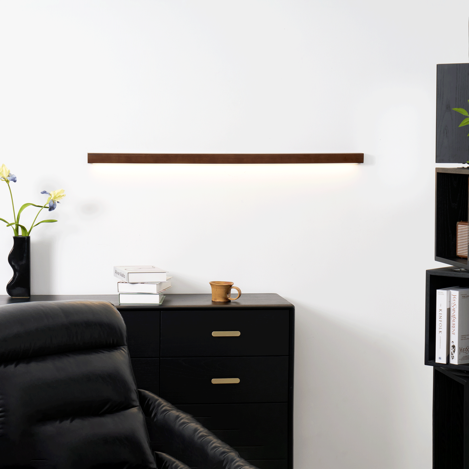 Elvivine wandlamp Hout Lineair Minimalistisch LED
