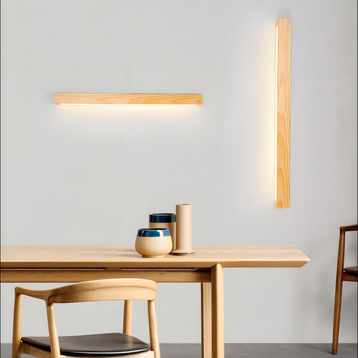 Elvivine wandlamp Hout Lineair Minimalistisch LED