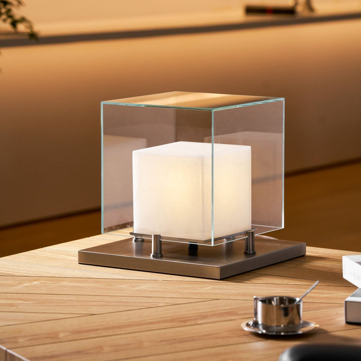 Cubo albasten tafellamp