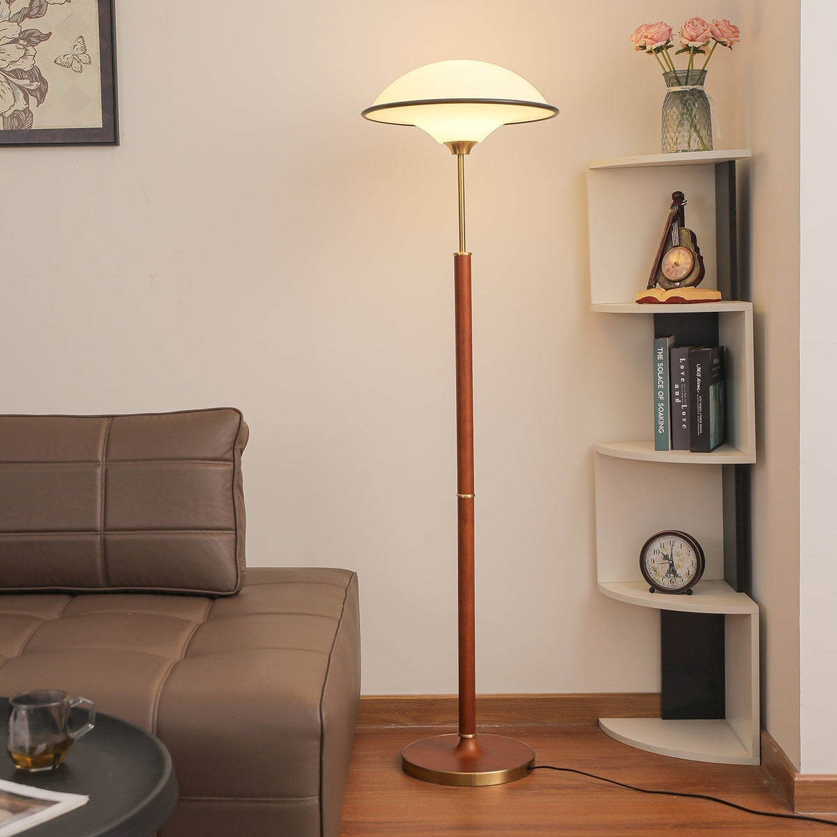 Astralis Houten Art Deco vloerlamp