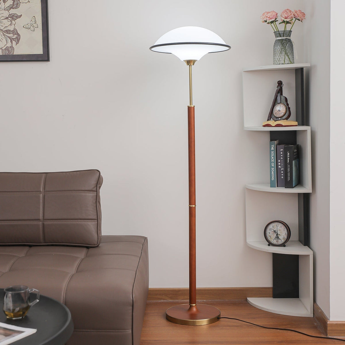 Astralis Houten Art Deco vloerlamp