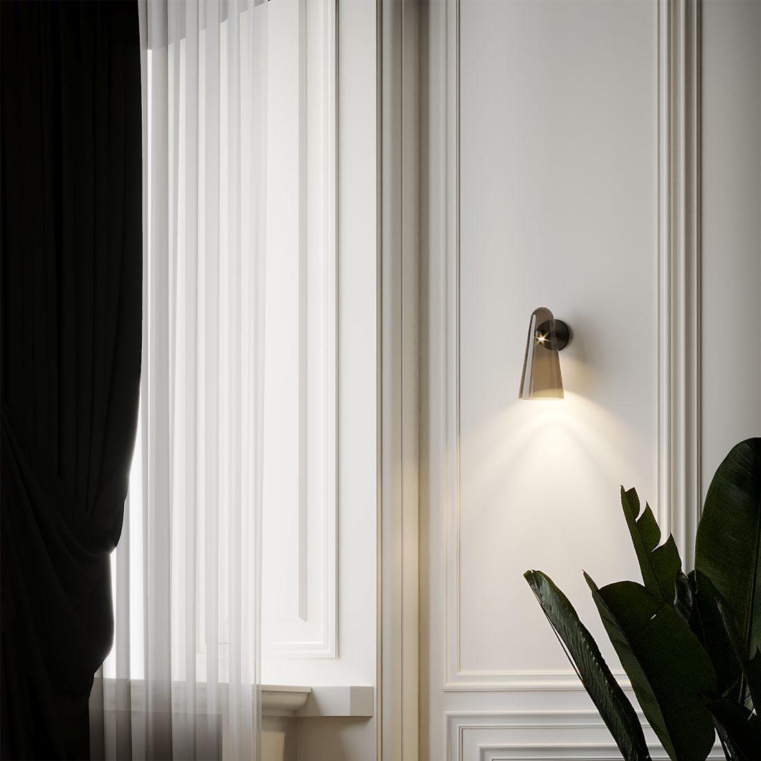 Velivira conische glazen wandlamp
