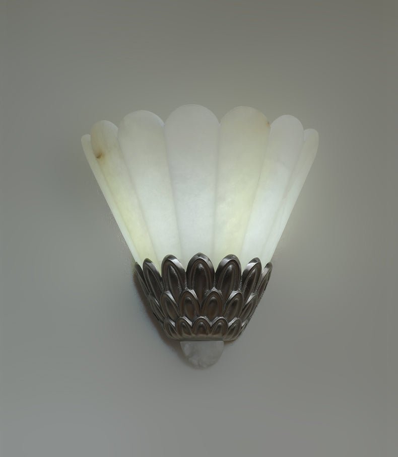 Marbe Vintage Albast Bloemblaad wandlamp